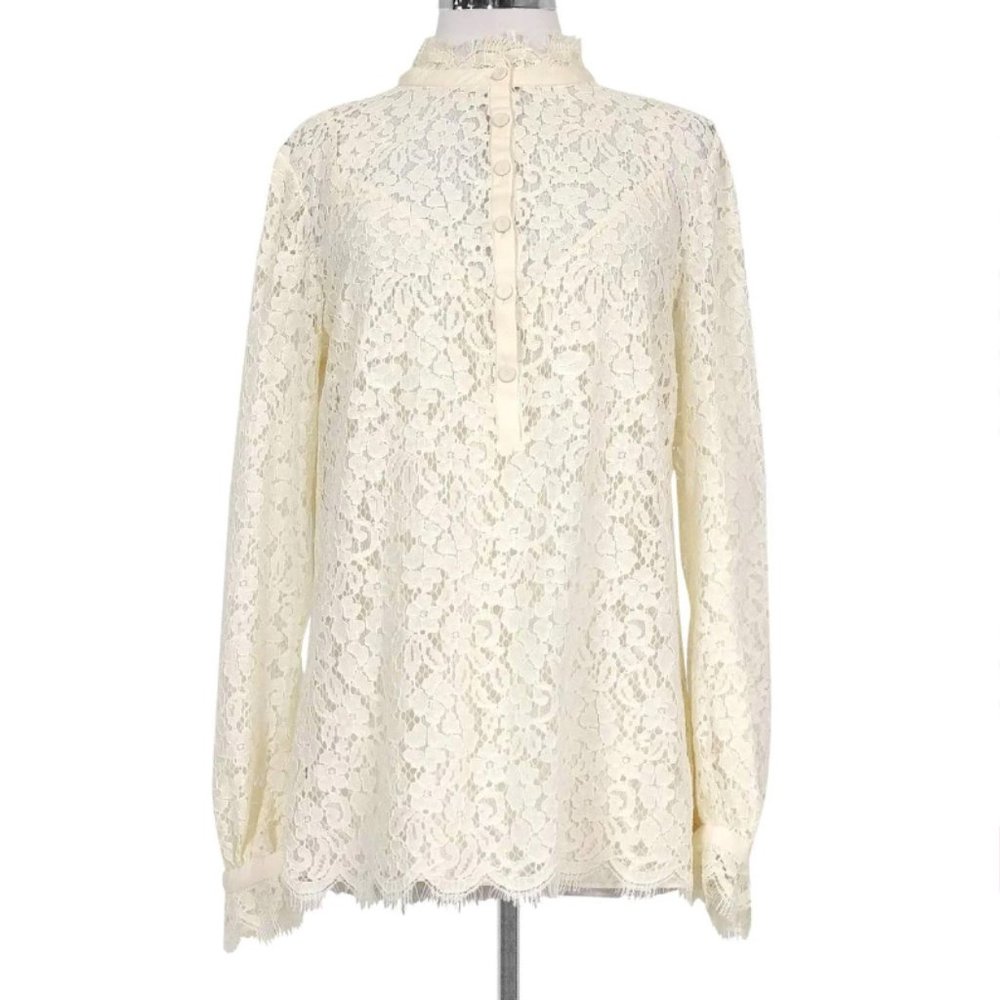 Rachel Zoe Lace Mock Neck Blouse Size 2